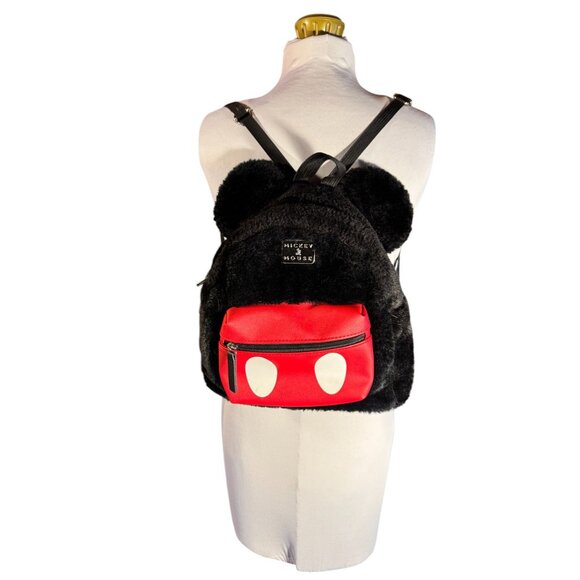 Mickey Mouse Ears Plush Mini Backpack By Bioworld - Picture 3 of 8